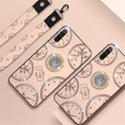For Xiaomi CC9/A3 Lite Fashion Clock Pattern Rhinestone Mobile Phone Shell with Bracket / Hand Rope / Lanyard(Rose Gold) - 1