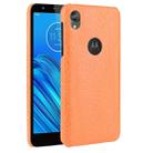 For Motorola Moto E6 Shockproof Crocodile Texture PC + PU Case(Orange) - 1