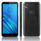 For Motorola Moto E6 Shockproof Litchi Texture PC + PU Case(Black) - 1