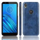 For Motorola Moto E6 Shockproof Litchi Texture PC + PU Case(Blue) - 1