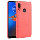 For Motorola Moto E6 Plus Shockproof Crocodile Texture PC + PU Case(Red) - 1