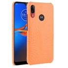 For Motorola Moto E6 Plus Shockproof Crocodile Texture PC + PU Case(Orange) - 1