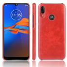 For Motorola Moto E6 Plus Shockproof Litchi Texture PC + PU Case(Red) - 1