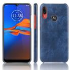 For Motorola Moto E6 Plus Shockproof Litchi Texture PC + PU Case(Blue) - 1