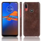 For Motorola Moto E6 Plus Shockproof Litchi Texture PC + PU Case(Brown) - 1