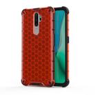 For Oppo A9 (2020) Shockproof Honeycomb PC + TPU Case(Red) - 1