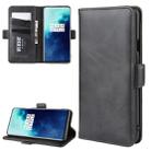 For One Plus 7T  Double Buckle Crazy Horse Business Mobile Phone Holster with Card Wallet Bracket Function(Black) - 1