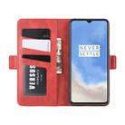 For One Plus 7T  Double Buckle Crazy Horse Business Mobile Phone Holster with Card Wallet Bracket Function(Red) - 4