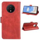 For One Plus 7T  Double Buckle Crazy Horse Business Mobile Phone Holster with Card Wallet Bracket Function(Red) - 6