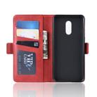 For OnePlus 7 Double Buckle Crazy Horse Business Mobile Phone Holster with Card Wallet Bracket Function(Red) - 5