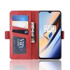 For OnePlus 7 Double Buckle Crazy Horse Business Mobile Phone Holster with Card Wallet Bracket Function(Red) - 6