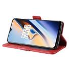 For OnePlus 7 Double Buckle Crazy Horse Business Mobile Phone Holster with Card Wallet Bracket Function(Red) - 7