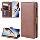 For OnePlus 7 Double Buckle Crazy Horse Business Mobile Phone Holster with Card Wallet Bracket Function(Brown) - 1