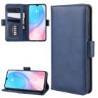 For Xiaomi CC9 Double Buckle Crazy Horse Business Mobile Phone Holster with Card Wallet Bracket Function(Blue) - 1