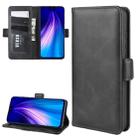 For Xiaomi Redmi Note 8 Double Buckle Crazy Horse Business Mobile Phone Holster with Card Wallet Bracket Function(Black) - 1