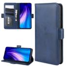 For Xiaomi Redmi Note 8 Double Buckle Crazy Horse Business Mobile Phone Holster with Card Wallet Bracket Function(Blue) - 1