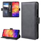 For Xiaomi Redmi Note 7/ Redmi Note 7 Pro Double Buckle Crazy Horse Business Mobile Phone Holster with Card Wallet Bracket Function(Black) - 1