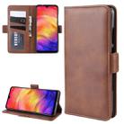 For Xiaomi Redmi Note 7/ Redmi Note 7 Pro Double Buckle Crazy Horse Business Mobile Phone Holster with Card Wallet Bracket Function(Brown) - 1