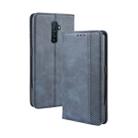 For Oppo Reno Ace Magnetic Buckle Retro Crazy Horse Texture Horizontal Flip Leather Case with Holder & Card Slots & Photo Frame(Blue) - 1