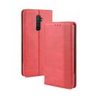 For Oppo Reno Ace Magnetic Buckle Retro Crazy Horse Texture Horizontal Flip Leather Case with Holder & Card Slots & Photo Frame(Red) - 1