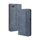 For Oppo Reno A Magnetic Buckle Retro Crazy Horse Texture Horizontal Flip Leather Case with Holder & Card Slots & Photo Frame(Blue) - 1