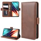 For OPPO K5/OPPO Realme XT/OPPO Realme X2 Double Buckle Crazy Horse Business Mobile Phone Holster with Card Wallet Bracket Function(Brown) - 1