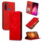 For Xiaomi Redmi Note 8 Retro Skin Feel Business Magnetic Horizontal Flip Leather Case(Red) - 1