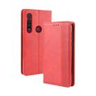 For  Motorola Moto G8 Plus Magnetic Buckle Retro Crazy Horse Texture Horizontal Flip Leather Case with Holder & Card Slots & Photo Frame(Red) - 1