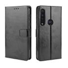 For  Motorola Moto G8 Plus Retro Crazy Horse Texture Horizontal Flip Leather Case with Holder & Card Slots & Photo Frame(Black) - 1