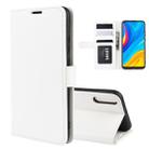 For Huawei Enjoy 10 R64 Texture Single Fold Horizontal Flip Leather Case with Holder & Card Slots & Wallet(White) - 1