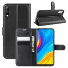 For Huawei Enjoy 10 Litchi Texture Horizontal Flip Leather Case with Wallet & Holder & Card Slots(Black) - 1