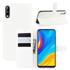 For Huawei Enjoy 10 Litchi Texture Horizontal Flip Leather Case with Wallet & Holder & Card Slots(White) - 1