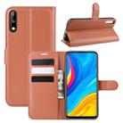 For Huawei Enjoy 10 Litchi Texture Horizontal Flip Leather Case with Wallet & Holder & Card Slots(Brown) - 1