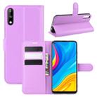 For Huawei Enjoy 10 Litchi Texture Horizontal Flip Leather Case with Wallet & Holder & Card Slots(Purple) - 1