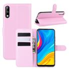 For Huawei Enjoy 10 Litchi Texture Horizontal Flip Leather Case with Wallet & Holder & Card Slots(Pink) - 1