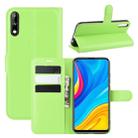 For Huawei Enjoy 10 Litchi Texture Horizontal Flip Leather Case with Wallet & Holder & Card Slots(Green) - 1