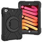 For iPad MINI1/2/3 EVA + PC Flat Protective Shell with 360 ° Rotating Bracket(Black+Black) - 1