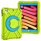 For iPad MINI1/2/3 EVA + PC Flat Protective Shell with 360 ° Rotating Bracket(Grass Green+Blue) - 1