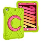 For iPad MINI 4/5 EVA + PC Flat Protective Shell with 360 ° Rotating Bracket(Grass Green+Rose Red) - 1