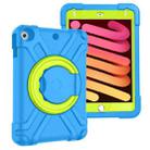 For iPad MINI 4/5 EVA + PC Flat Protective Shell with 360 ° Rotating Bracket(Blue+Grass Green) - 1