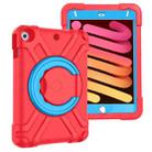 For iPad MINI 4/5 EVA + PC Flat Protective Shell with 360 ° Rotating Bracket(Red+Blue) - 1