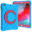 For iPad Air/Air2/Pro9.7 EVA + PC Flat Protective Shell with 360 ° Rotating Bracket(Blue+Rose Red) - 1