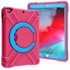 For iPad Air/Air2/Pro9.7 EVA + PC Flat Protective Shell with 360 ° Rotating Bracket(Rose Red+Blue) - 1