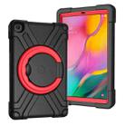 For Galaxy Tab A 10.1 (2019) EVA + PC Flat Protective Shell with 360 Degree Rotating Bracket(Black+Red) - 1