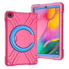 For Galaxy Tab A 10.1 (2019) EVA + PC Flat Protective Shell with 360 Degree Rotating Bracket(Rose Red+Blue) - 1