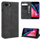 For iPhone 8 Plus / 7 Plus  Retro-skin Business Magnetic Suction Leather Case with Purse-Bracket-Chuck(Black) - 1