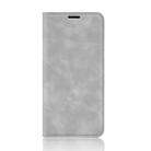 For iPhone XR Retro-skin Business Magnetic Suction Leather Case with Purse-Bracket-Chuck(Grey) - 8