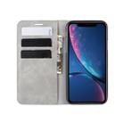 For iPhone XR Retro-skin Business Magnetic Suction Leather Case with Purse-Bracket-Chuck(Grey) - 10