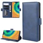 For Huawei Mate 30 Pro Double Buckle Crazy Horse Business Mobile Phone Holster with Card Wallet Bracket Function(Blue) - 1
