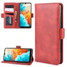 For Huawei Y6 Pro 2019 Double Buckle Crazy Horse Business Mobile Phone Holster with Card Wallet Bracket Function(Red) - 1